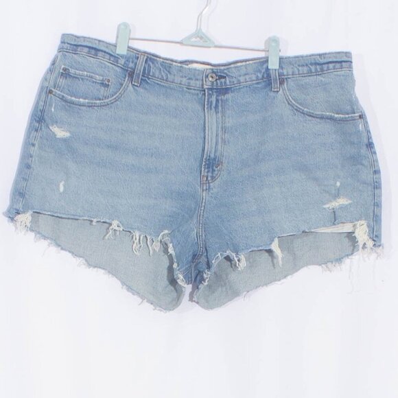 ABERCROMBIE & FITCH The Mom High Rise Curve Love Jean Shorts Size 35 - Picture 3 of 8